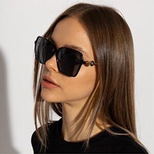 Versace Black Sunglasses with Gold Details